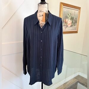Vero Moda Navy Pinstripe Shirt